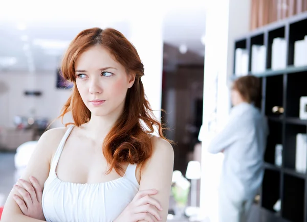 Couple in disagreement at home — Stock Photo, Image