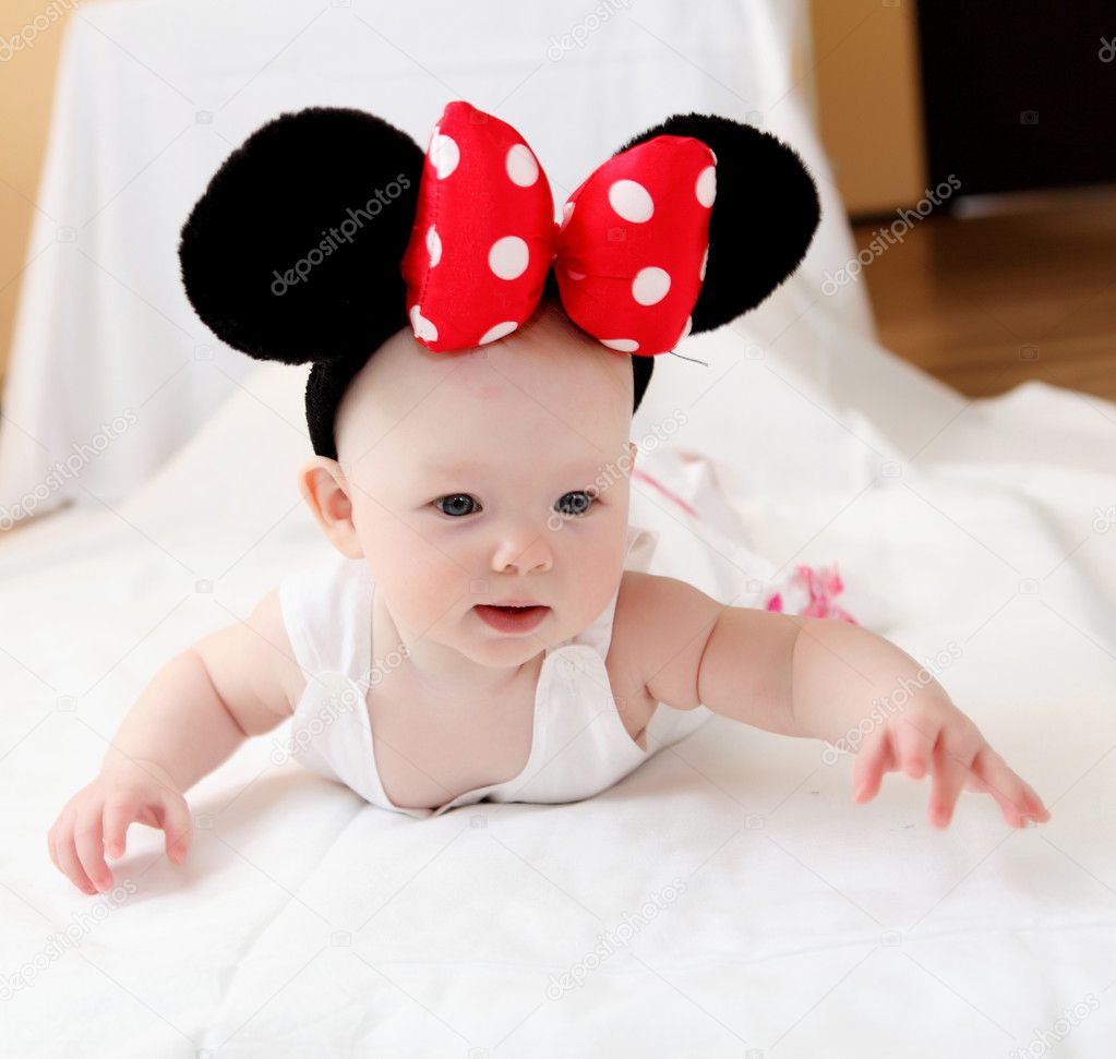 Little baby with mouse ears
