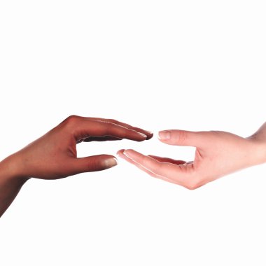Human hands as symbol of ethnical diversity clipart