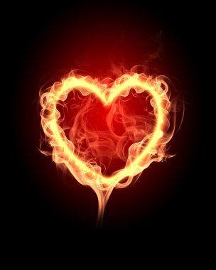 Burning hearts clipart