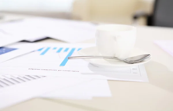 stock image Financial reports on the desk