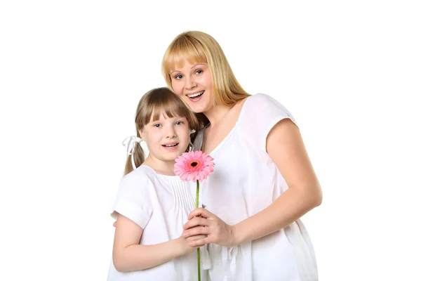 Mother with daughter in studio — Stock Photo, Image