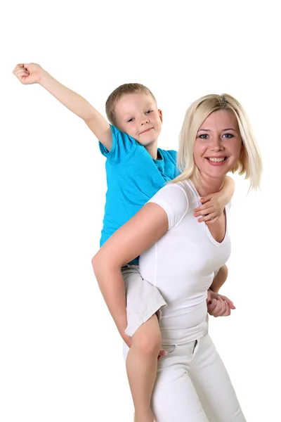 Anne ile oğlu Studio — Stok fotoğraf