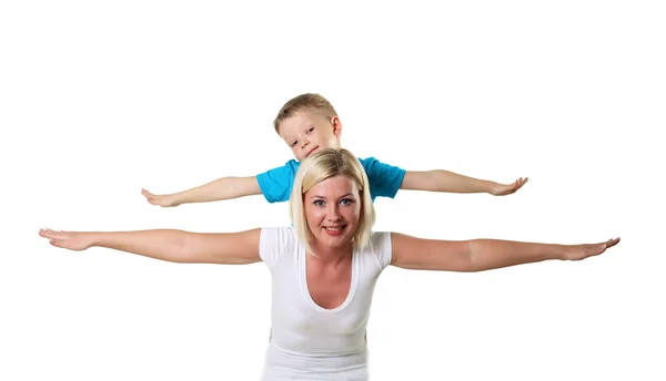 Mother with son in studio — Stock Photo, Image