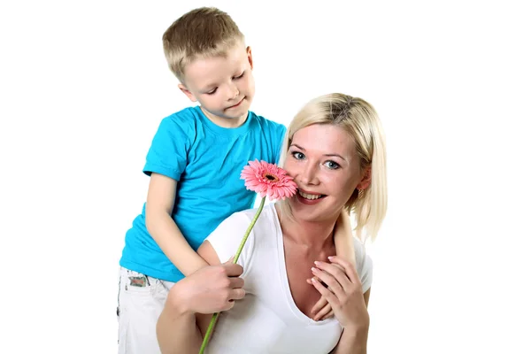 Mother with son in studio — Stock Photo, Image