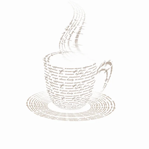 Kelimelerle yapılan kahve fincanı — Stok fotoğraf