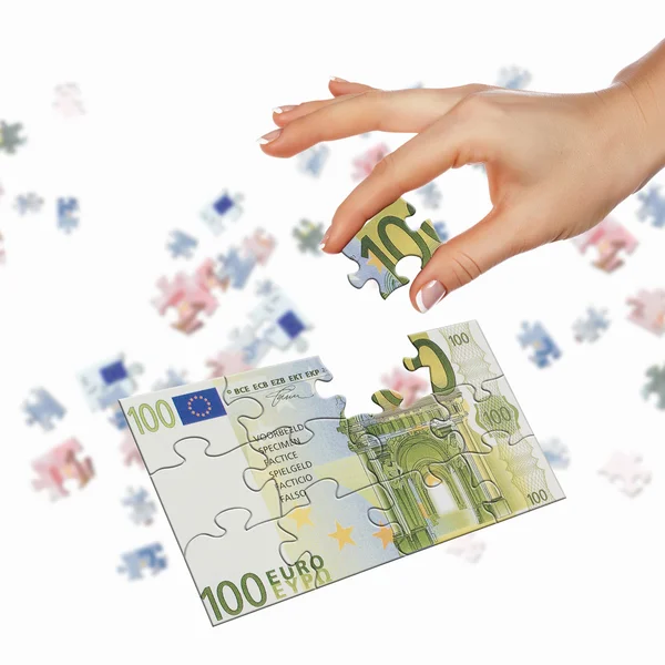 Picture of puzzle for a banknote — Stock Photo, Image