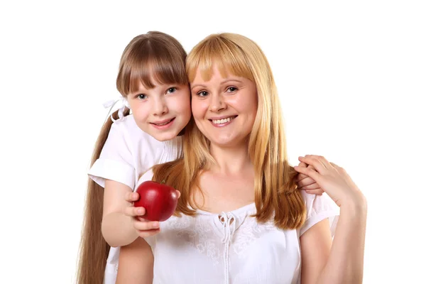 Mother with daughter in studio Stock Photo