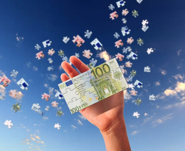 Rätselbild für eine Banknote — Stockfoto