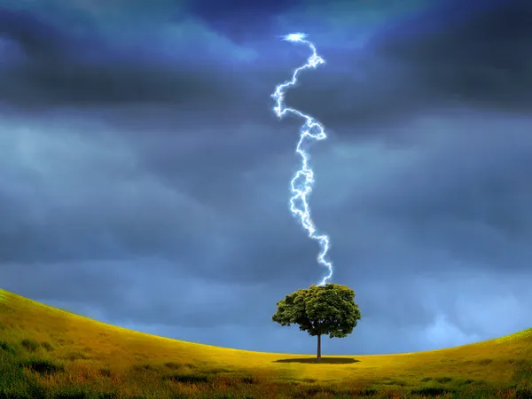 Thunderstorm and lighting — Stock Photo, Image