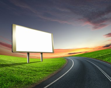 Billboard on the road clipart