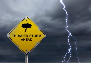 Warning sign of bad weather ahead clipart