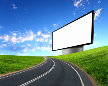 Billboard on the road clipart