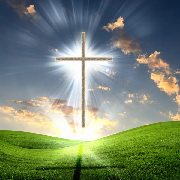 Christian cross against the sky Royalty Free Stock Images