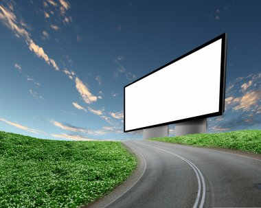 Billboard on the road clipart