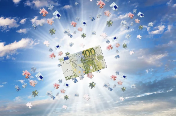 Rätselbild für eine Banknote — Stockfoto