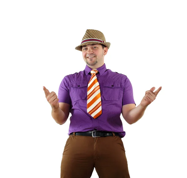 Young happy man in bright colour wear — Stock Photo, Image