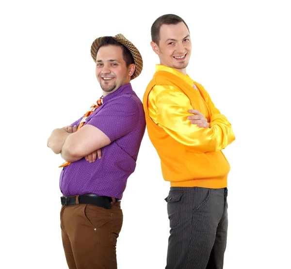 Dos jóvenes en ropa de color brillante — Foto de Stock