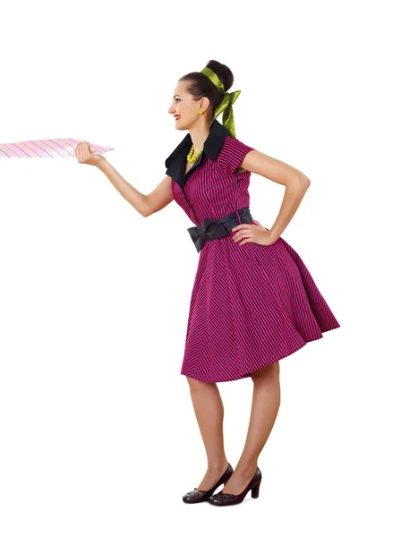 Junge Frau im hellen Kleid — Stockfoto