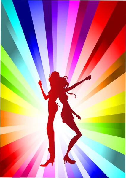 Disco dancing and young — Stock Vector