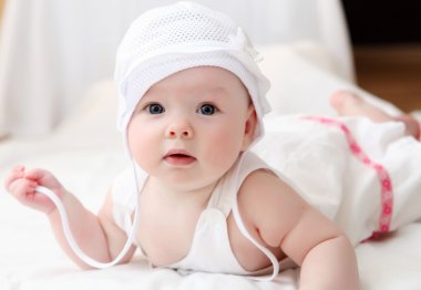 Cute baby in hat clipart