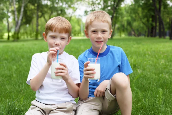 Porträt zweier Jungen im Sommer im Freien — Stockfoto