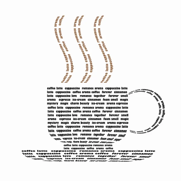 用词组成的咖啡杯 — 图库照片