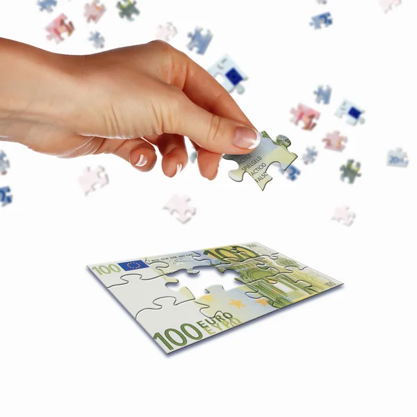 은행권에 대 한 퍼즐의 그림 — 스톡 사진