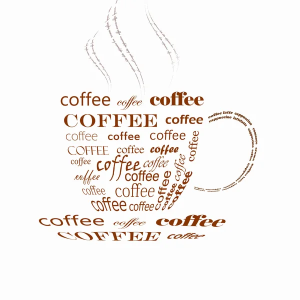 stock image Coffee cup made up with words