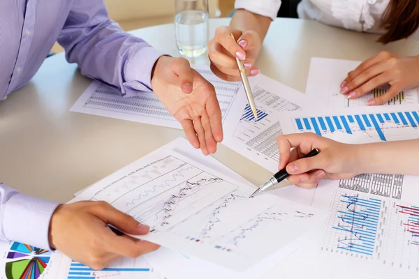 Financial and business documents on the table Stock Photo