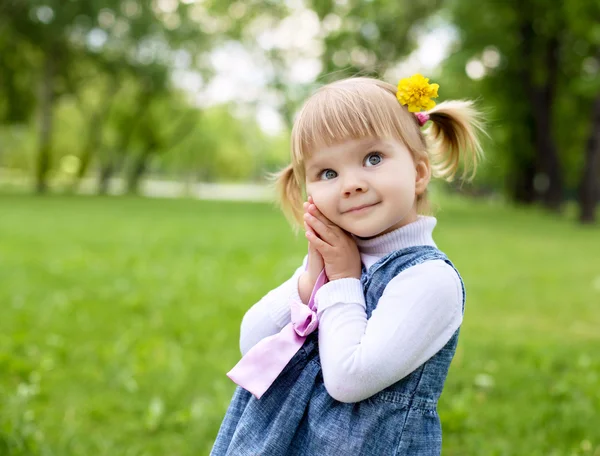 Portrait of a little girl outdoors Royalty Free Stock Images