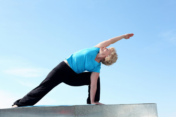 Portrait of a senior woman doing yoga