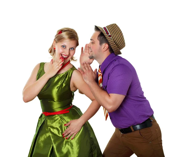 A világos színű fiatal táncoló pár kopás — Stock Fotó
