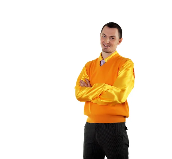 Fiatal boldog ember viseljen világos színű — Stock Fotó