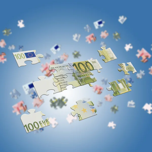 Picture of puzzle for a banknote — Stock Photo, Image