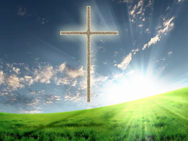 Christian cross against the sky Stock Picture
