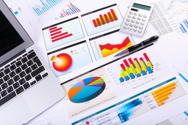 Graphs, charts, business table. clipart