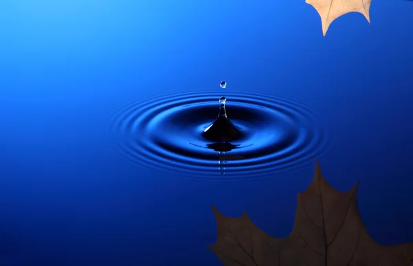 Капля воды падает в воду — стоковое фото