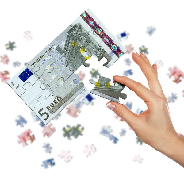 Immagine di puzzle per una banconota — Foto Stock