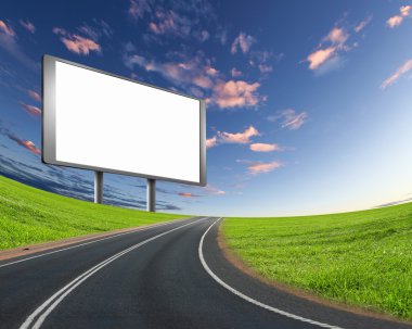 Billboard on the road clipart