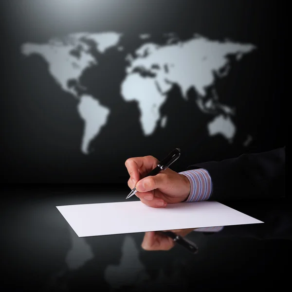 Businessman hand signing documents — Stock Photo, Image