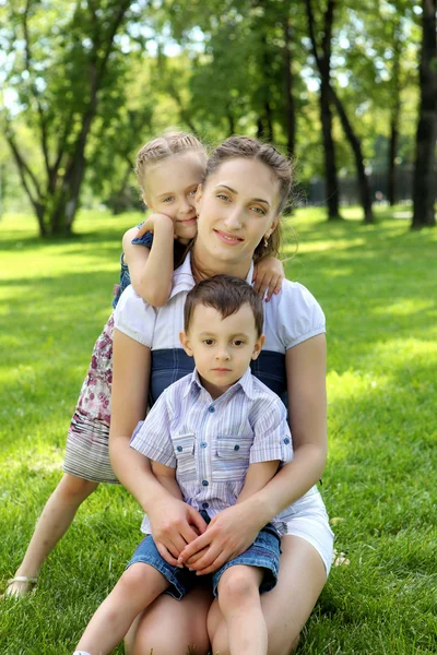 Mother with dausghter and son — Stock Photo, Image