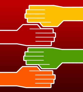 Hands holding each other clipart