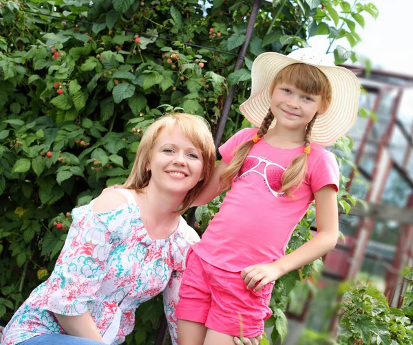 어머니와 딸이 함께 정원을 가꾸는 모습 — 스톡 사진