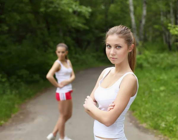 stock image Young woman doing sport outdoors