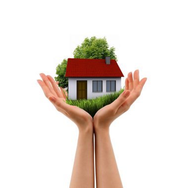 Hands holding house clipart