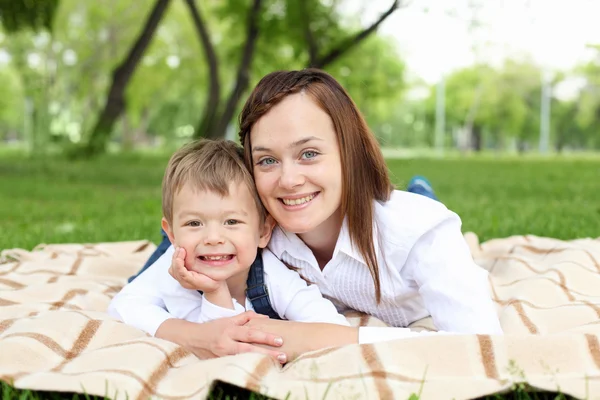 Mother with her son outside — Stock Photo, Image