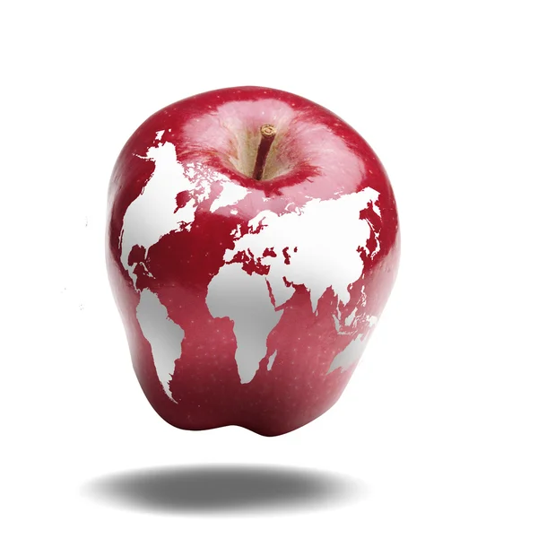 Pomme représentant la terre — Photo