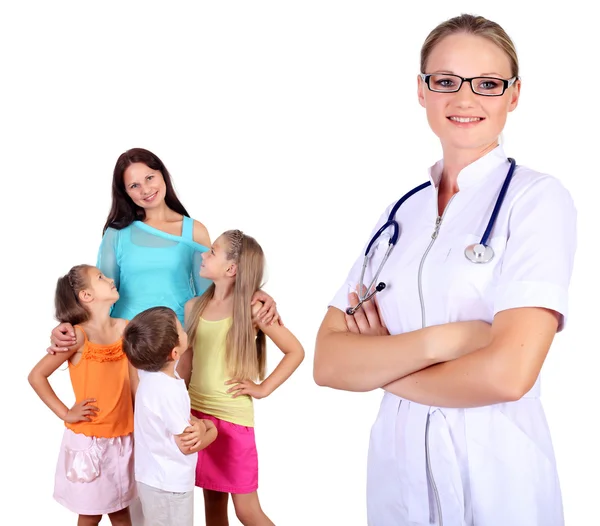 Arts en familie met kinderen — Stockfoto