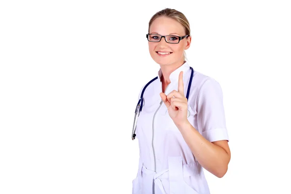 Jonge vrouwelijke arts met stethoscoop — Stockfoto